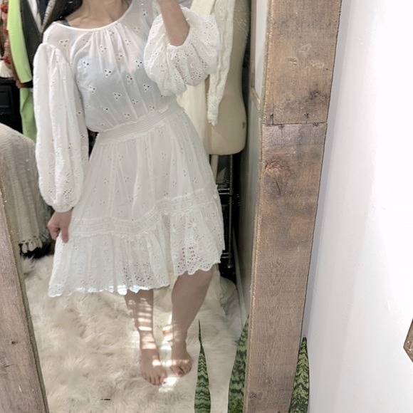 TiMo white lace dress boho size medium - Picture 4 of 10